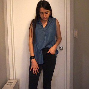 Fever Chambray Button Tank